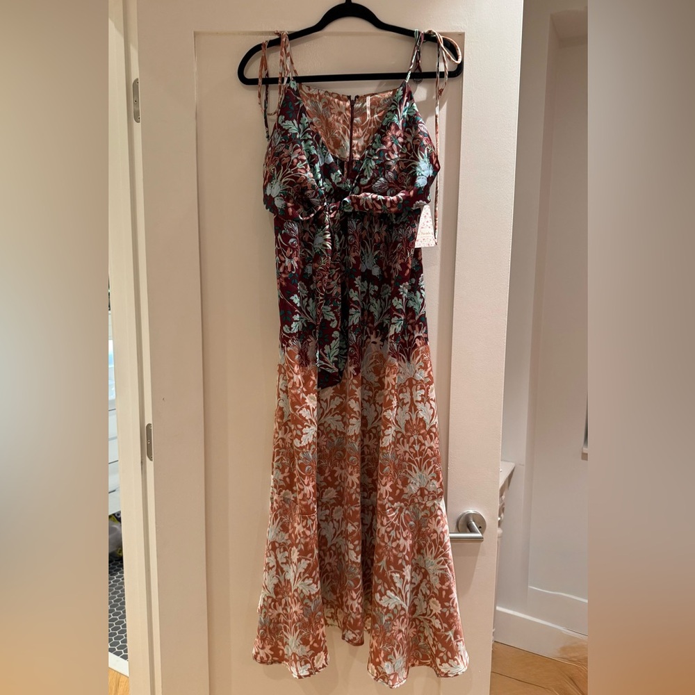 Free People Womens Sun Bleached Floral Maxi Empire Waist Dress